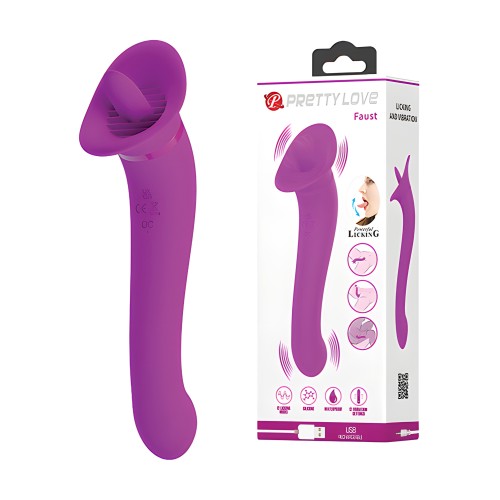 Pretty Love Faust Licking Trumpet & Vibe - Fuchsia