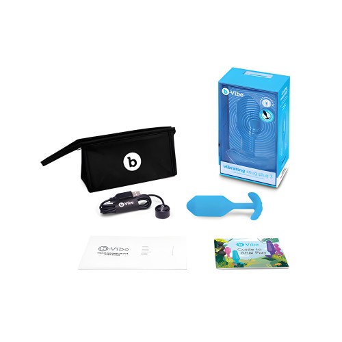 b-Vibe Vibrating Snug Plug - Large Blue