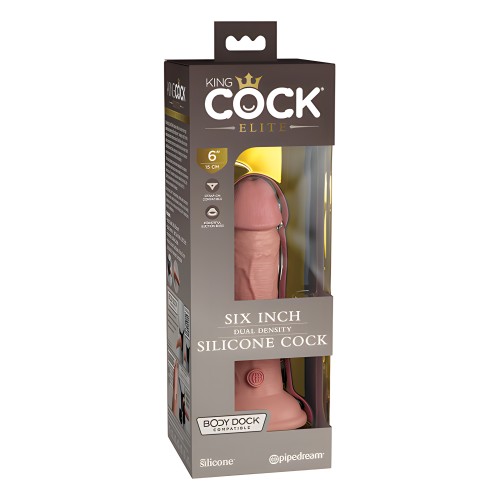 King Cock Elite 6" Dildo de Silicona de Doble Densidad - Claro