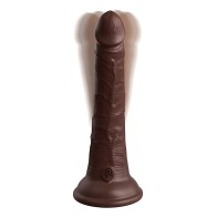 King Cock Elite 7" Vibrating Cock with Remote - Brown