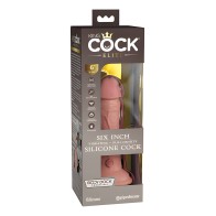 King Cock Elite 6" Consolador Vibrador de Silicona de Densidad Dual - Claro
