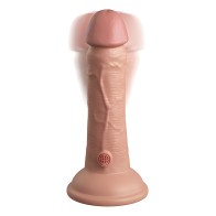 King Cock Elite 6" Consolador Vibrador de Silicona de Densidad Dual - Claro