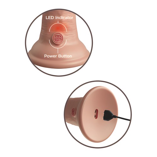 King Cock Elite 6" Dual Density Vibrating Silicone Cock - Light