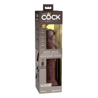 King Cock Elite 9" Dual Density Vibrating Cock - Brown