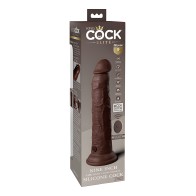 King Cock Elite 9" Dual Density Vibrating Cock - Brown