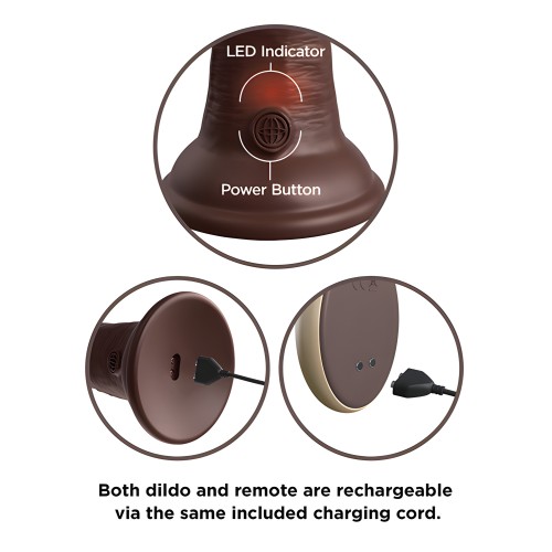 King Cock Elite 9" Dual Density Vibrating Cock - Brown