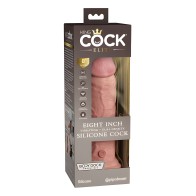 King Cock Elite 8" Dual Density Vibrating Silicone Cock - Light