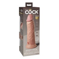King Cock Elite 8" Dual Density Vibrating Silicone Cock - Light
