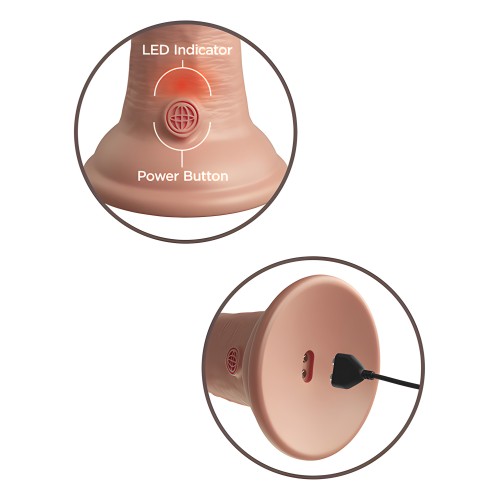 King Cock Elite 8" Dual Density Vibrating Silicone Cock - Light