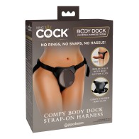 King Cock Elite Comfy Body Dock Strap On Harness - Black