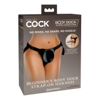 King Cock Elite Beginner's Body Dock Strap On Harness Black