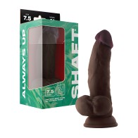 Dildo Modelo N Flexskin de Silicona Líquida de 7.5" Curva Lateral con Bolas - Caoba