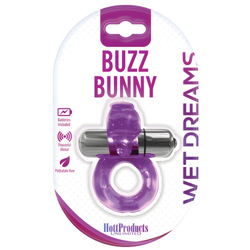 Wet Dreams Purrfect Pet Buzz Bunny - Purple | Powerful Vibrating Pleasure Ring