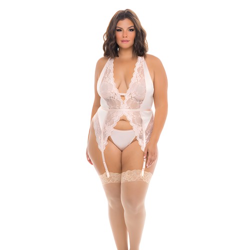 Merrywidow con Copas Suaves y Tirantes de Garter & Tanga Peach Whip 3X/4X