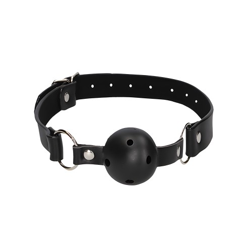 Shots Ouch Ball Gag w/Nipple Clamps - Black