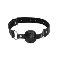 Shots Ouch Ball Gag w/Nipple Clamps - Black
