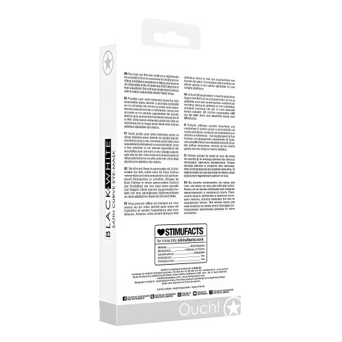 Shots Ouch Black & White Satin Curvy Eye Mask w/Elastic Straps - Black