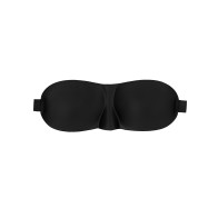 Shots Ouch Black & White Satin Curvy Eye Mask w/Elastic Straps - Black