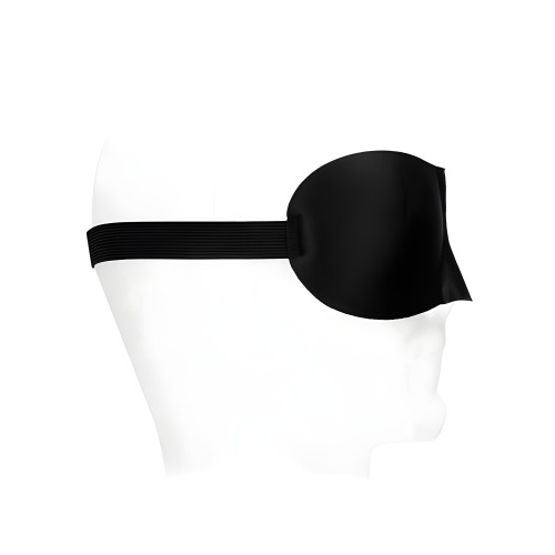 Shots Ouch Black & White Satin Curvy Eye Mask w/Elastic Straps - Black