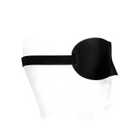 Shots Ouch Black & White Satin Curvy Eye Mask w/Elastic Straps - Black