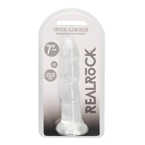 Dildo Rippled RealRock Crystal Clear