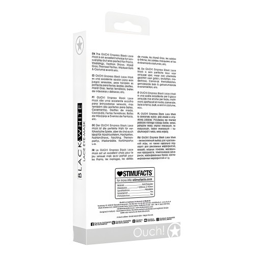 Shots Ouch Black Lace Eye Mask - Empress Black