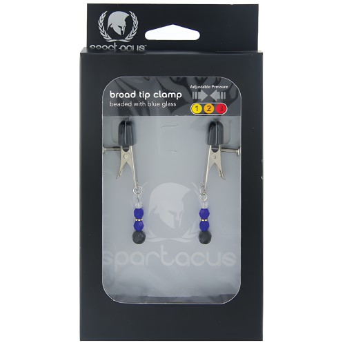 Spartacus Nipple Clamps - Blue Beaded