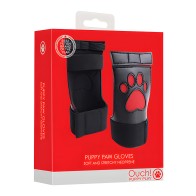 Shots Ouch Puppy Play Paw Cut-Out Gloves - Red - Fun & Playful