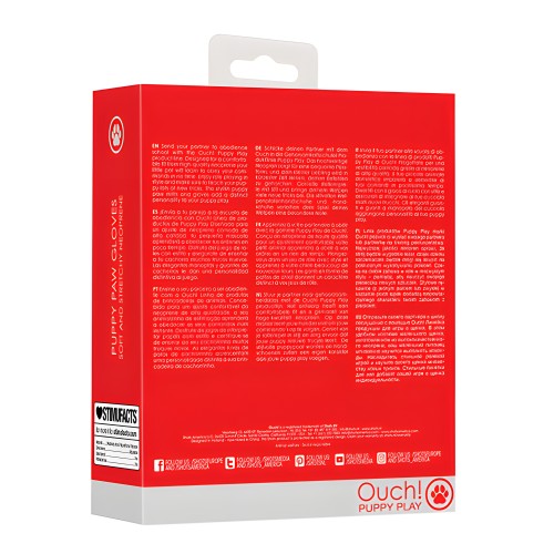 Guantes de Corte de Patas de Juego de Cachorro Ouch - Rojo - Divertido y Juguetón