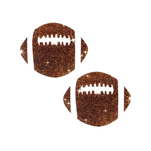 Neva Nude Football Glitter Pasties - Brown O/S
