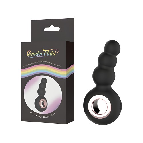 Gender Fluid Quiver Anal Ring Bead Vibe - Negro