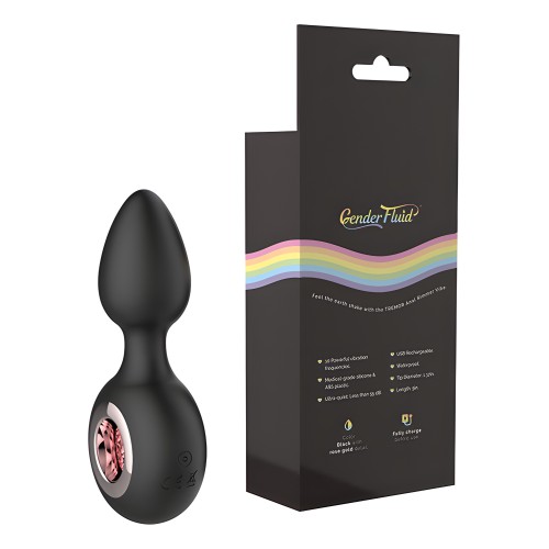 Gender Fluid Tremor Ring Plug Anal Vibe - Black