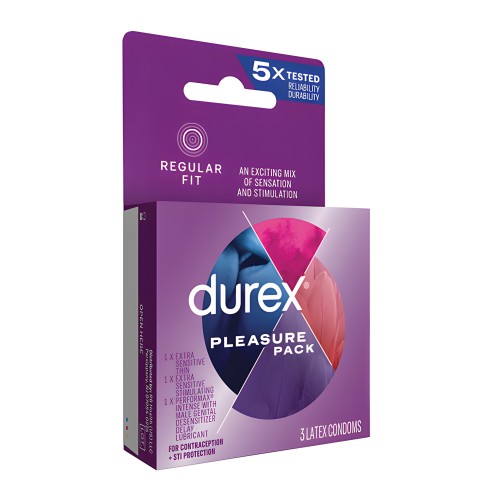 Durex Condoms Pleasure Pack - Box of 3