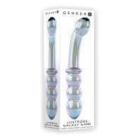 Gender X Lustrous Galaxy Wand Dual Ended Glass Massager - Green