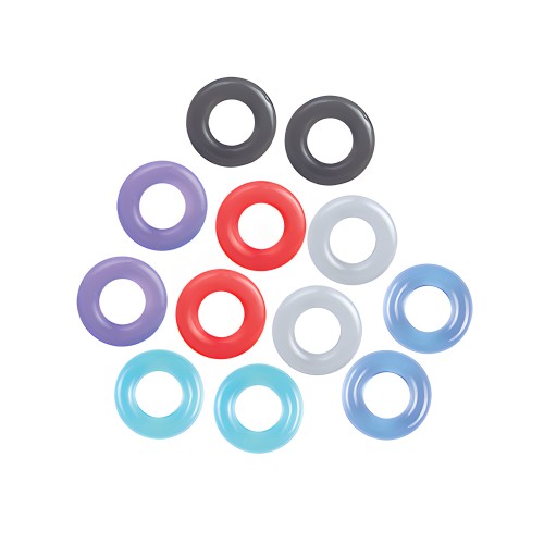 The 9's Baller's Dozen Cockring Set - Assorted Colors