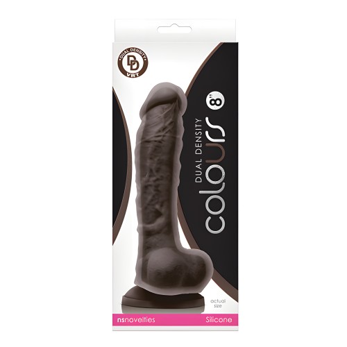Colours Dual Density 8" Dildo - Dark Brown
