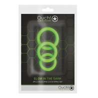 Shots Ouch Cock Ring Set - Glow in the Dark