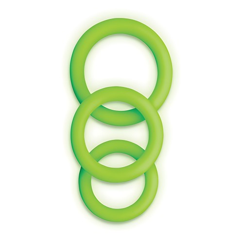 Shots Ouch Cock Ring Set - Glow in the Dark