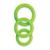 Shots Ouch Cock Ring Set - Glow in the Dark
