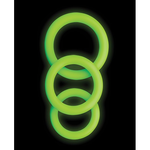 Shots Ouch Cock Ring Set - Glow in the Dark