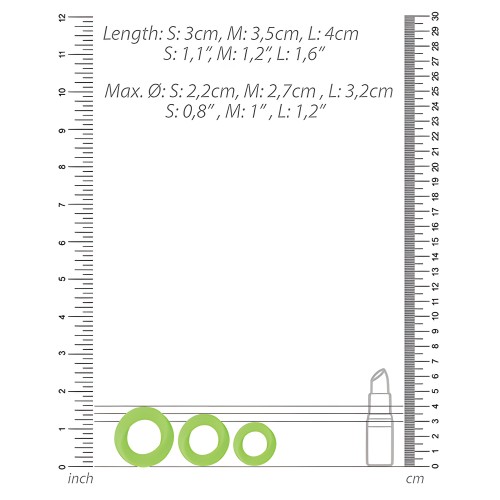 Shots Ouch Cock Ring Set - Glow in the Dark