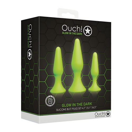 Shots Ouch Butt Plug Set - Glow in the Dark
