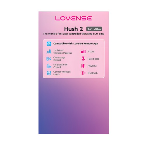 Lovense Hush 2 Butt Plug Black - App Controlled Pleasure
