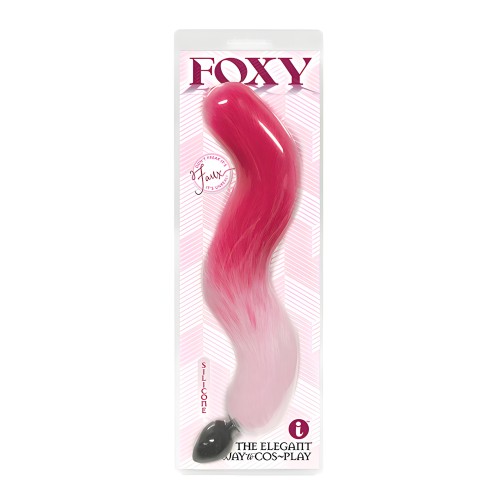 Foxy Cola de Zorro Plug Anal de Silicona - Gradiente Rosa