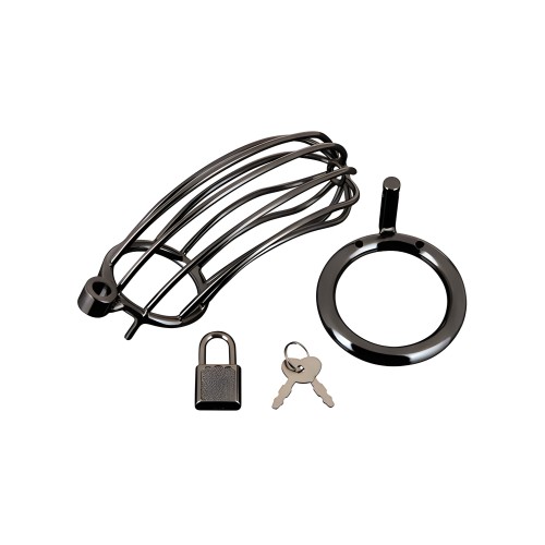 Blue Line Prisoner Cock Cage - Black