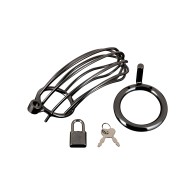 Blue Line Prisoner Cock Cage - Black