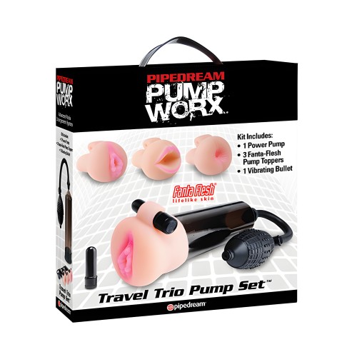 Juego de Bombas de Viaje Pump Worx - Bomba de Potencia, Bala y 3 Accesorios