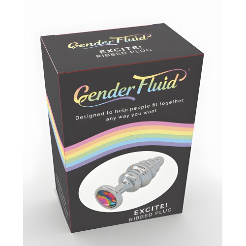 Gender Fluid Excite! Plug Ribeteado - Plata