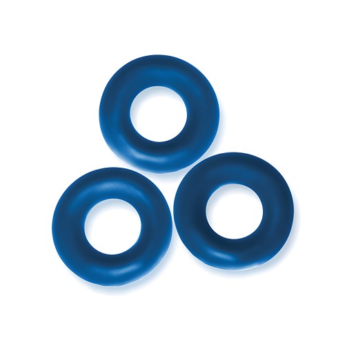 Oxballs Fat Willy 3 Pack Jumbo Cock Rings - Azul Espacial