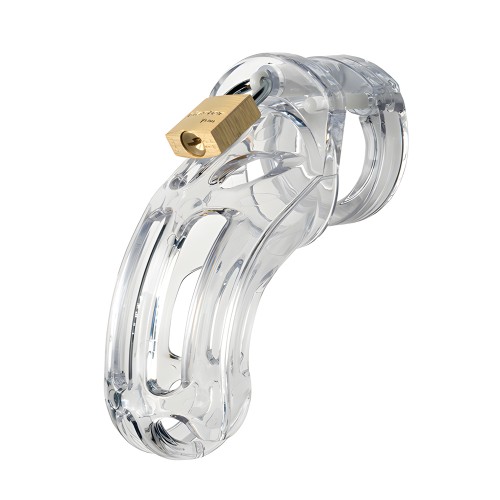 The Curve 3 3/4" Curved Cock Cage & Lock Set - Clear
